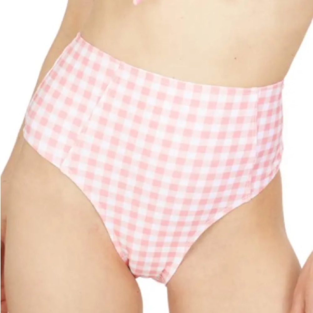 Southern Tide Swim Bottom Conch Shell Gingham High Rise Bikini Bottom Sz XL NWT